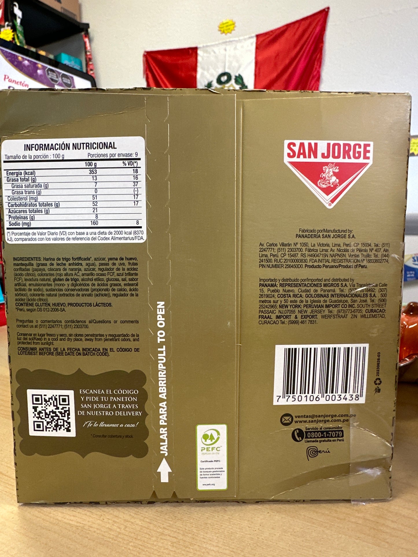 GRAN PANETÓN SAN JORGE 900g/31.75 oz/1.98lb