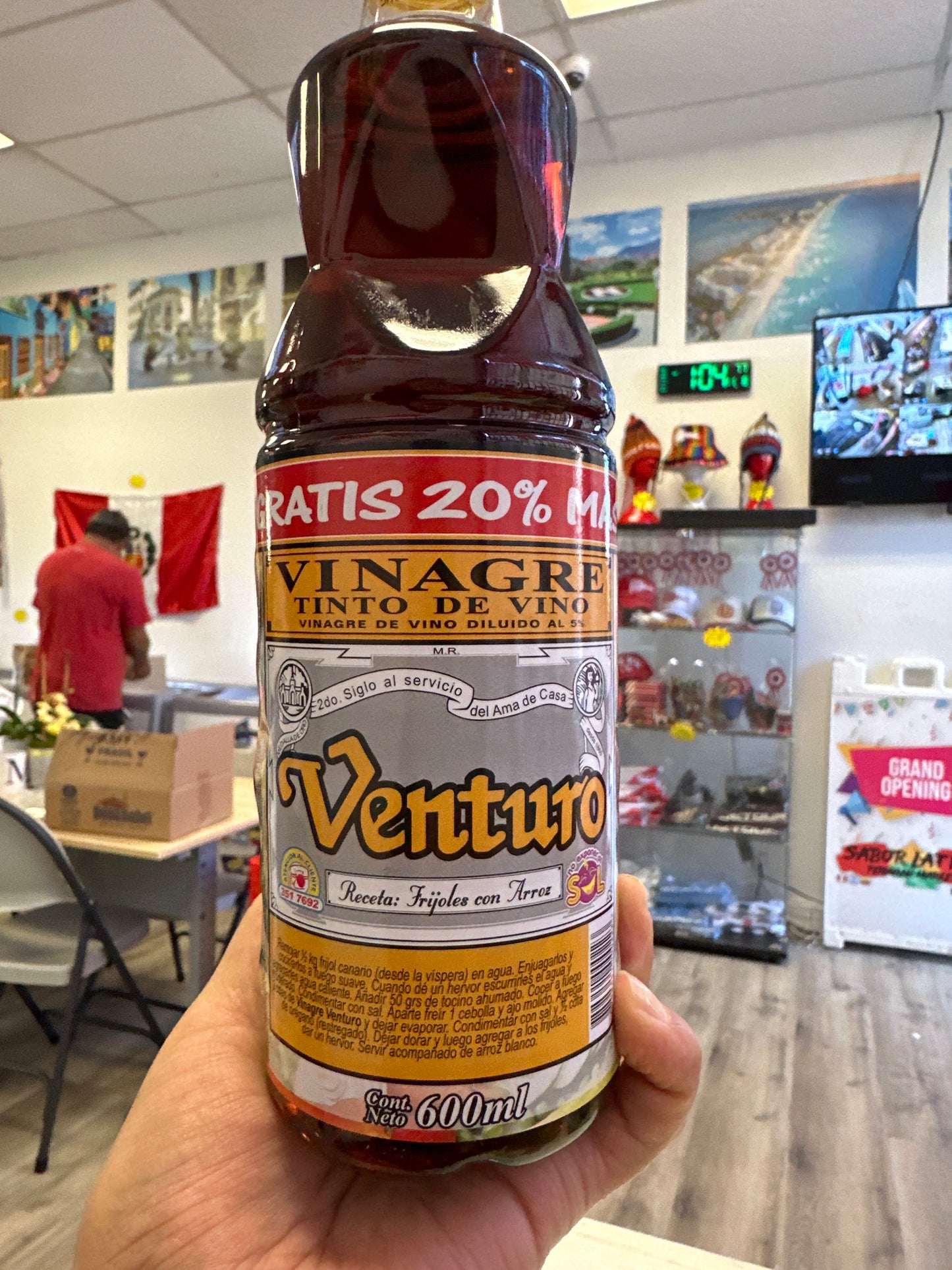 Venturo Vinagre Tinto De Vino (600ml)(1litro)