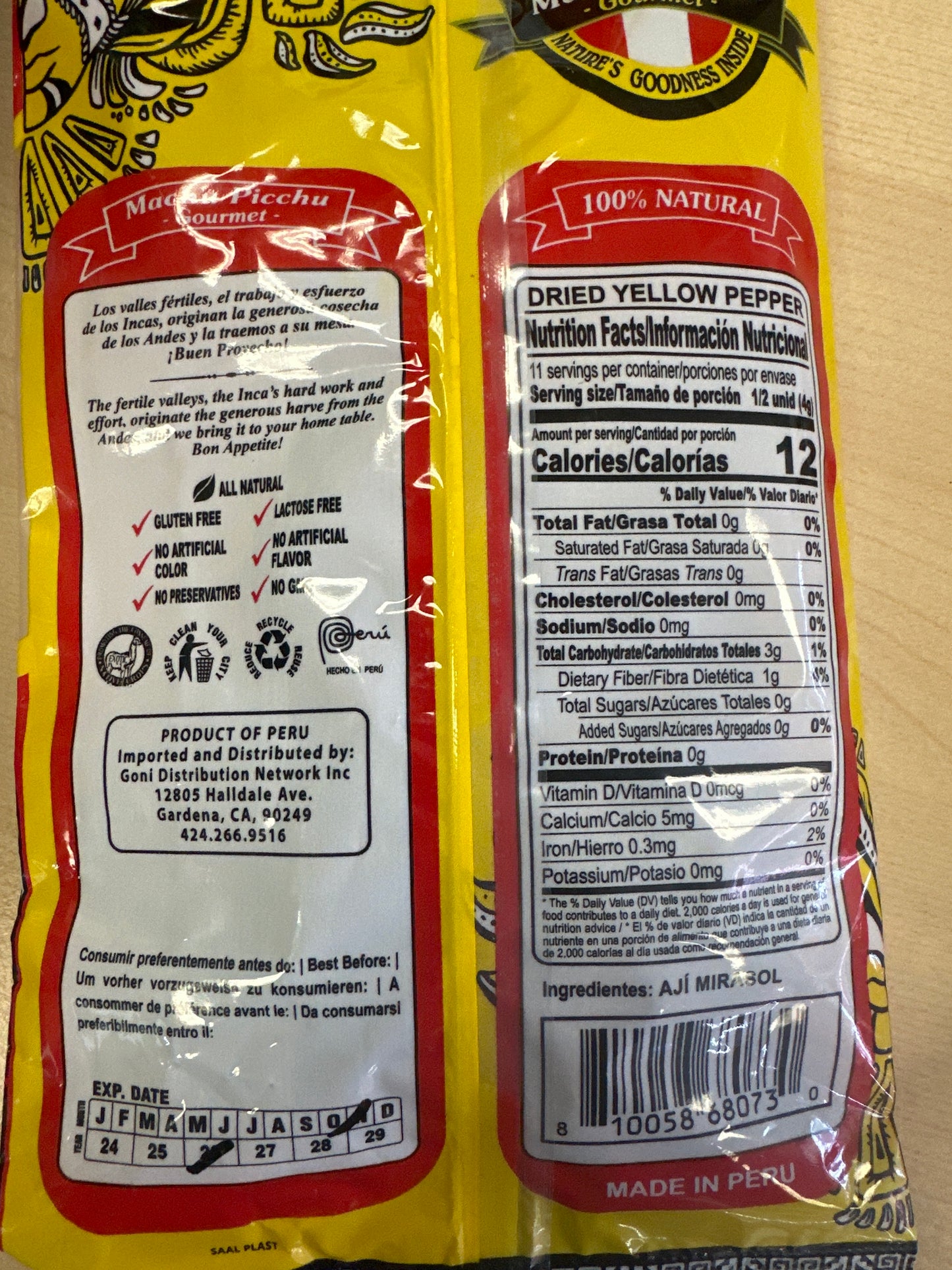 AJI MIRASOL 45g(1.6oz) Dried Yellow Pepper