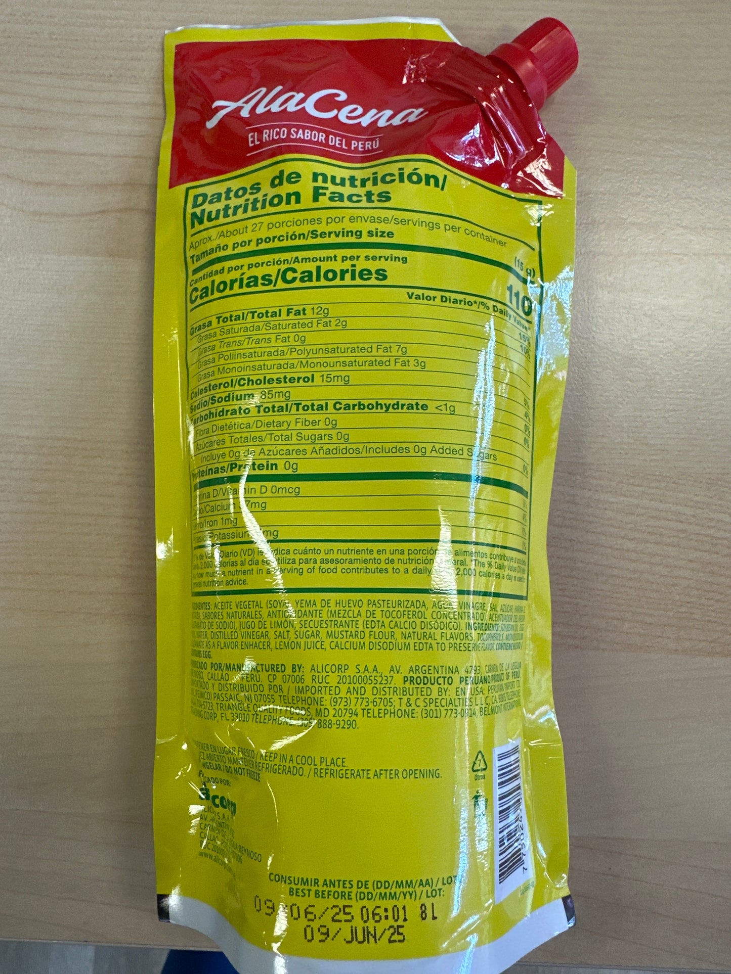 Mayonesa Alacena con un toque de Limon /AlaCena Mayonnaise 400g/14.1oz