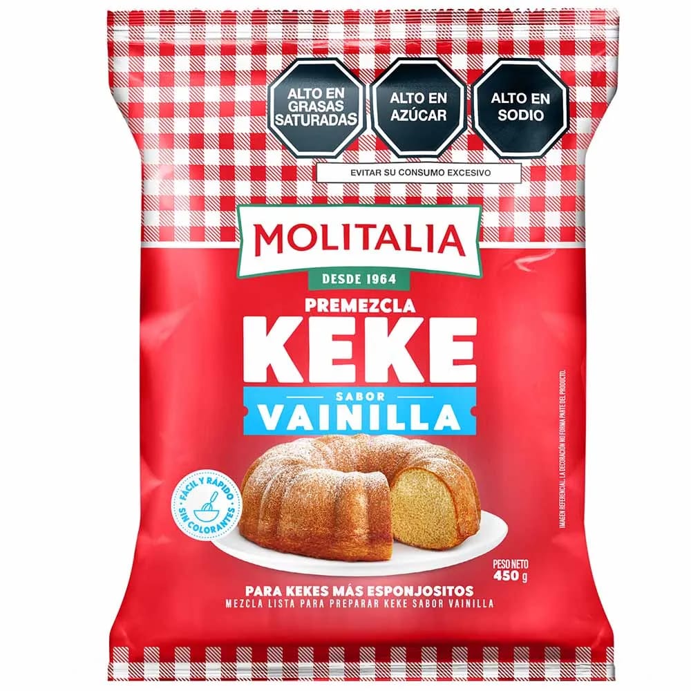 Premezcla Keke Vainilla Molitalia 450g “Ordena directo 📲 818-339-8192 (no compras por la web)”