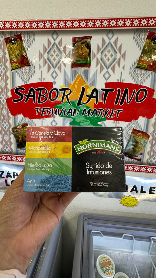 Surtido de Infusiones Hornimans 25unidades “Ordena directo 📲 818-339-8192 (no compras por la web)”