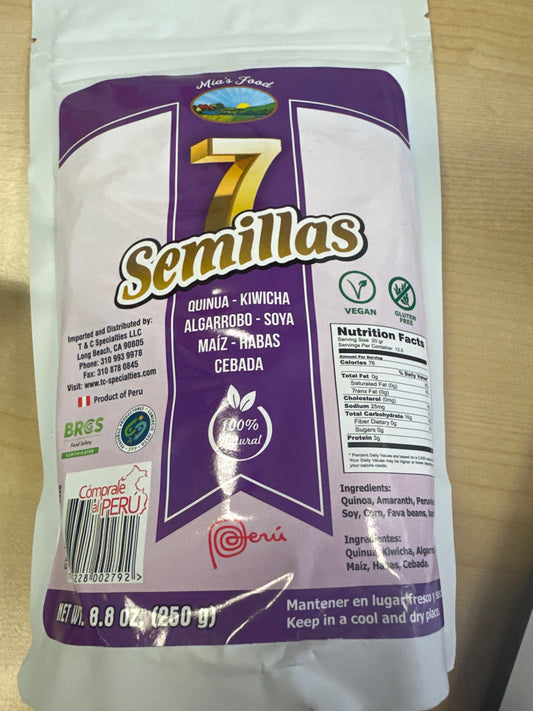 (No se compra por la website )Mia's Food 7 semillas 8.8oz (250g) "“Ordena directo 📲 818-339-8192