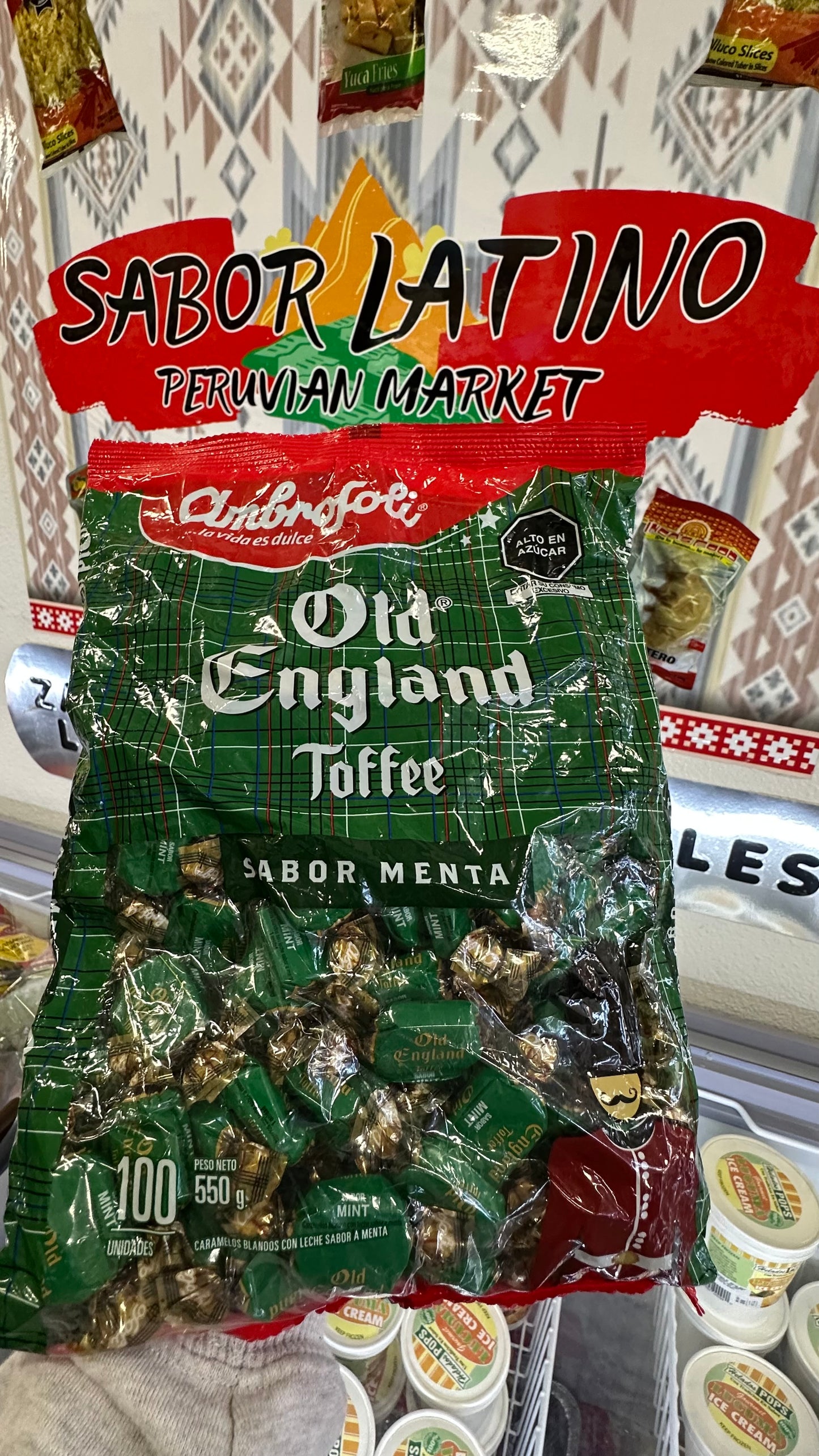 Toffee Sabor Menta Old England Toffee 100un. “Ordena directo 📲 818-339-8192 (no compras por la web)”