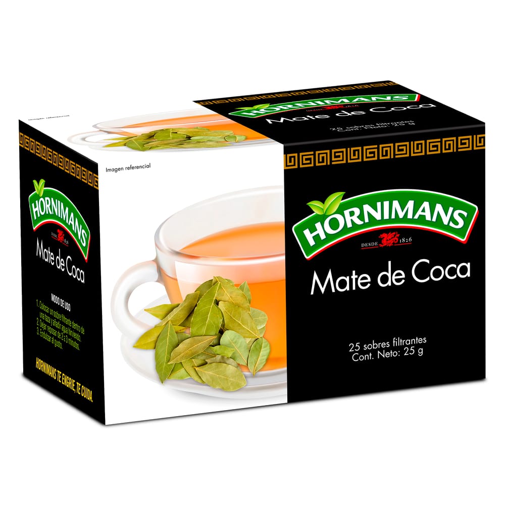 Infusiones Mate de Coca HORNIMANS Caja 25un (“Ordena directo 📲 818-339-8192 (no compras por la web)”